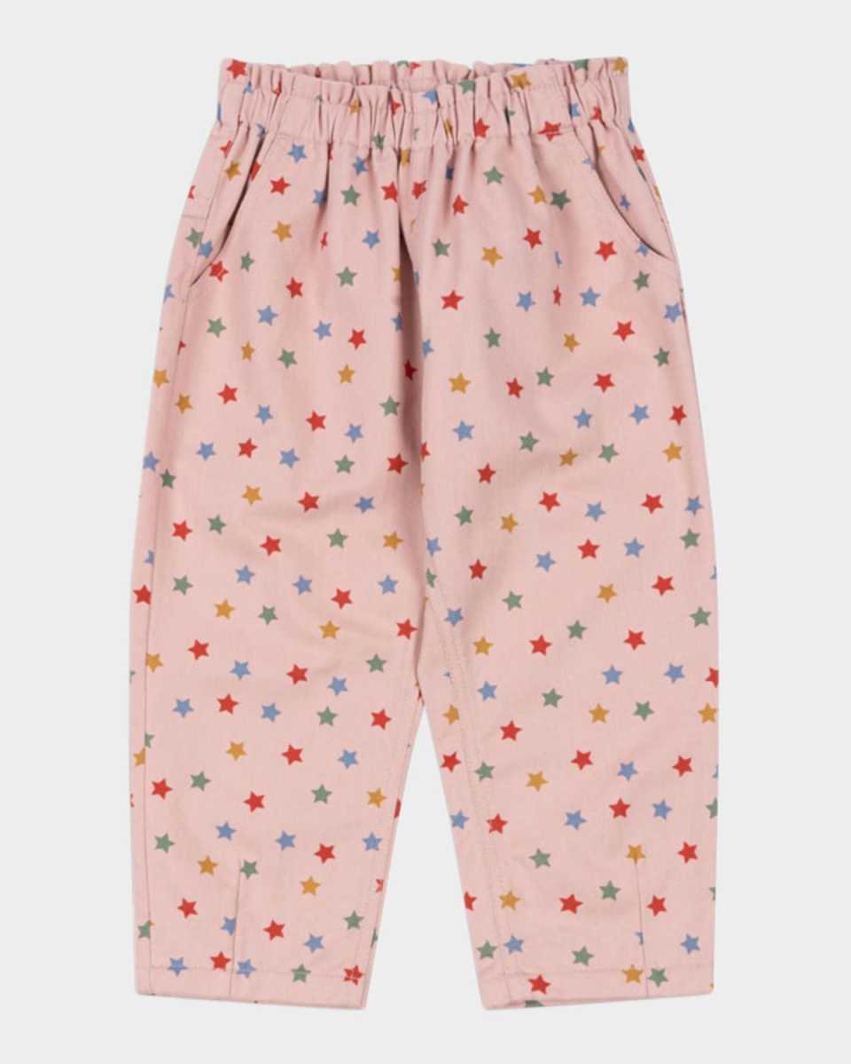 Girl's Star-Print Frill Pants, Size 12M-10